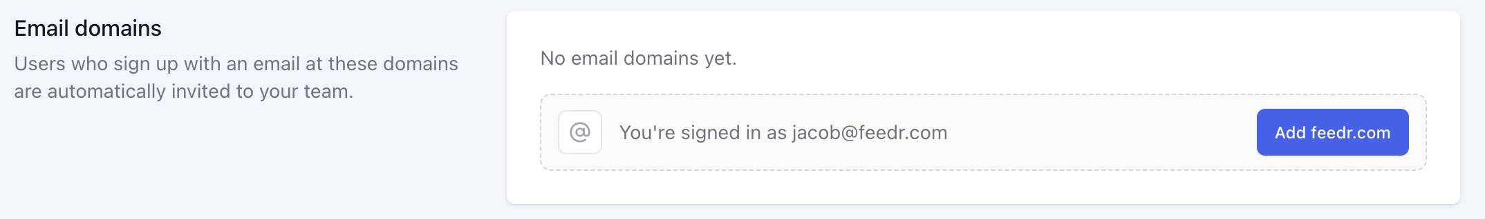 Adding your company email domain