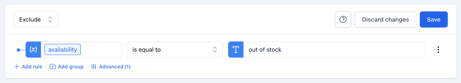 Feed filtering: exclude out of stock products with associated variants turned on