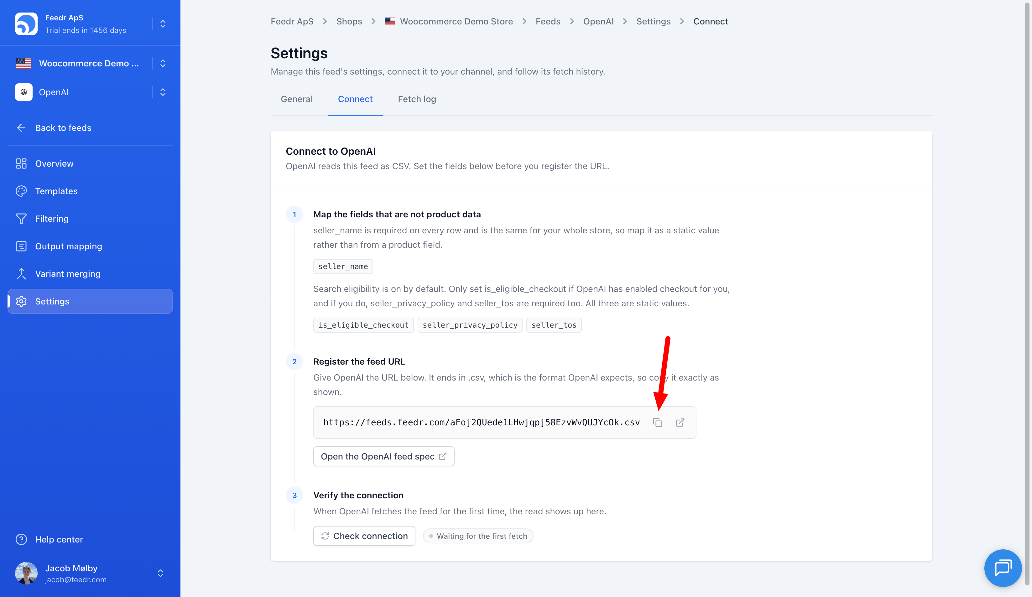 The OpenAI feed URL in Feedr