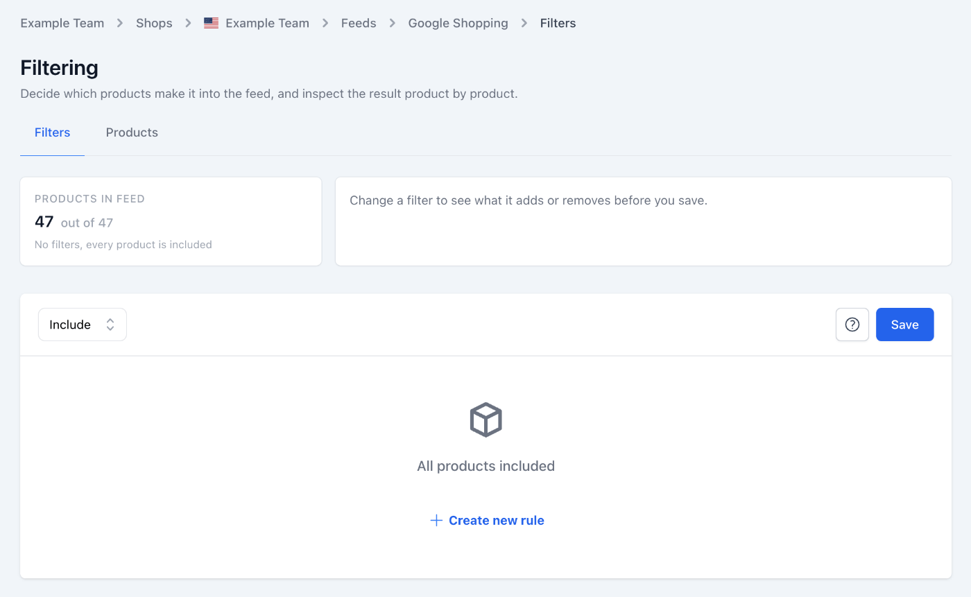 Feed filtering overview
