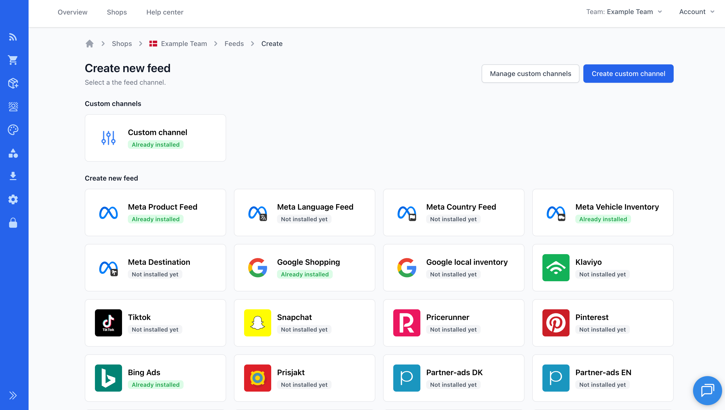 Create Feed Form