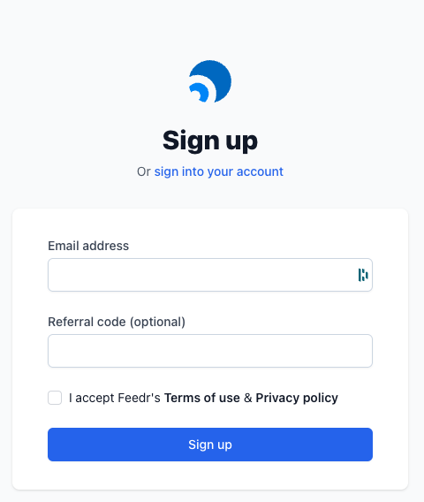Signup form