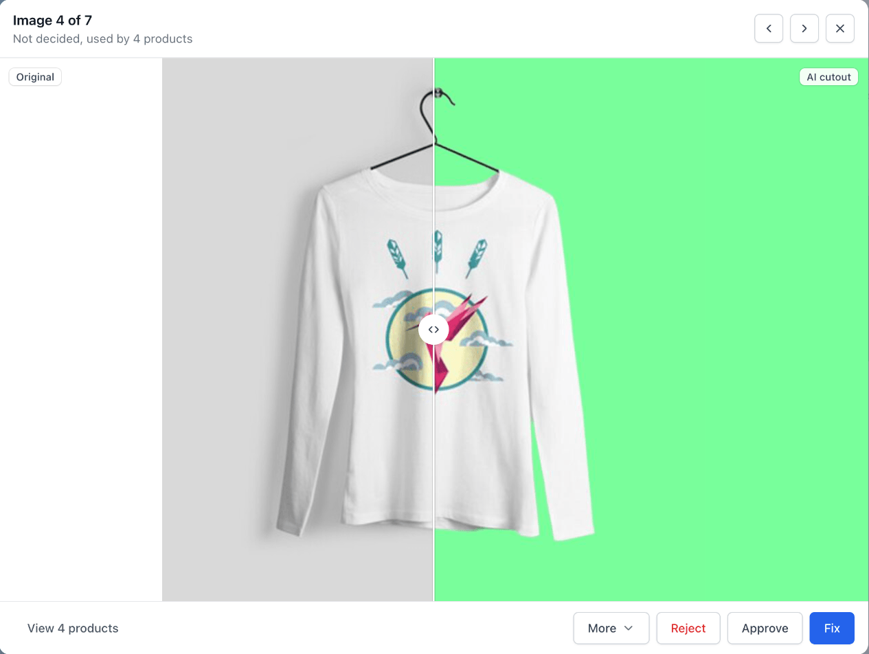 An image opened with Inspect, with the original on the left and the AI cutout on the right