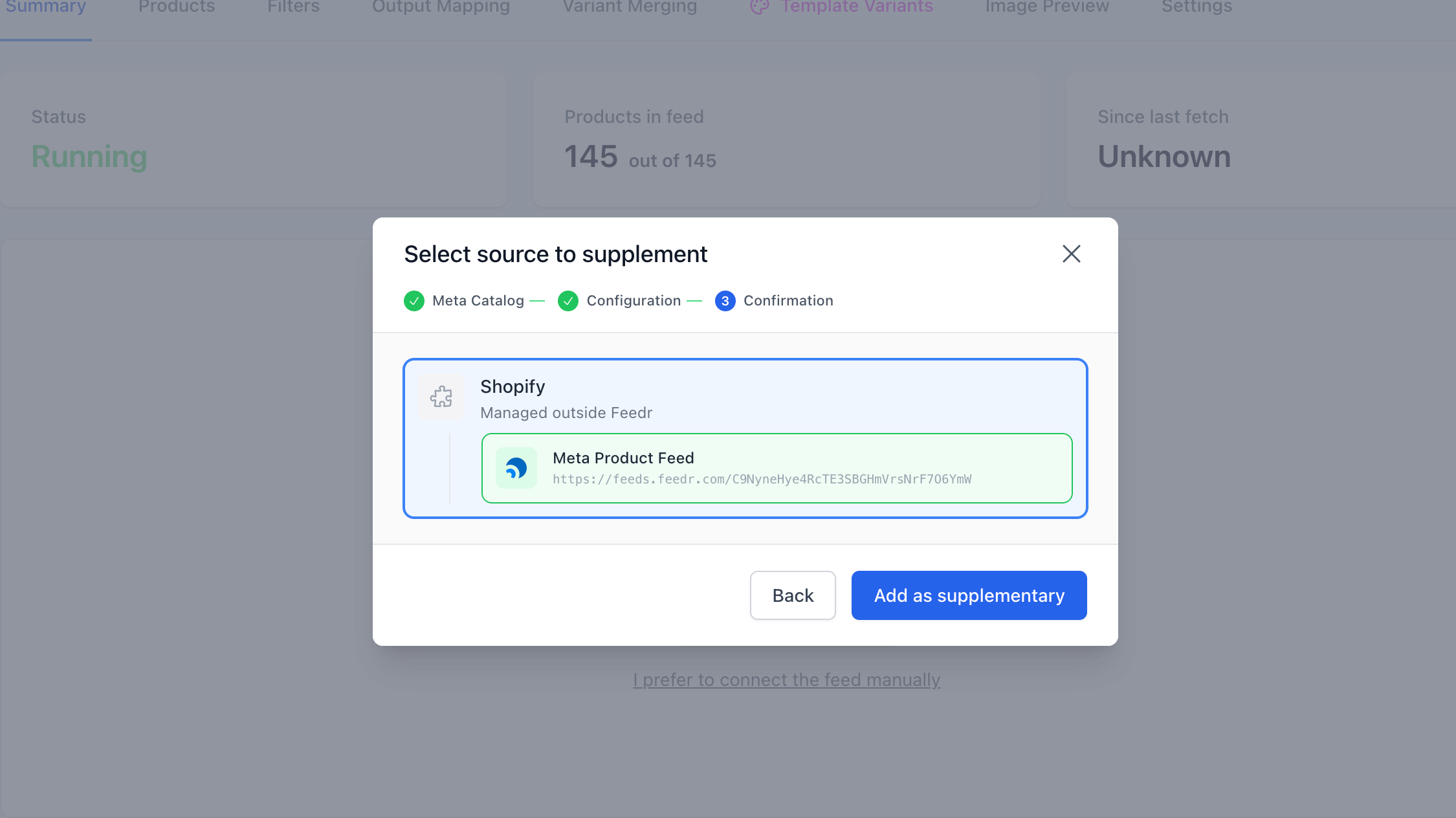 Connect to Shopify app
